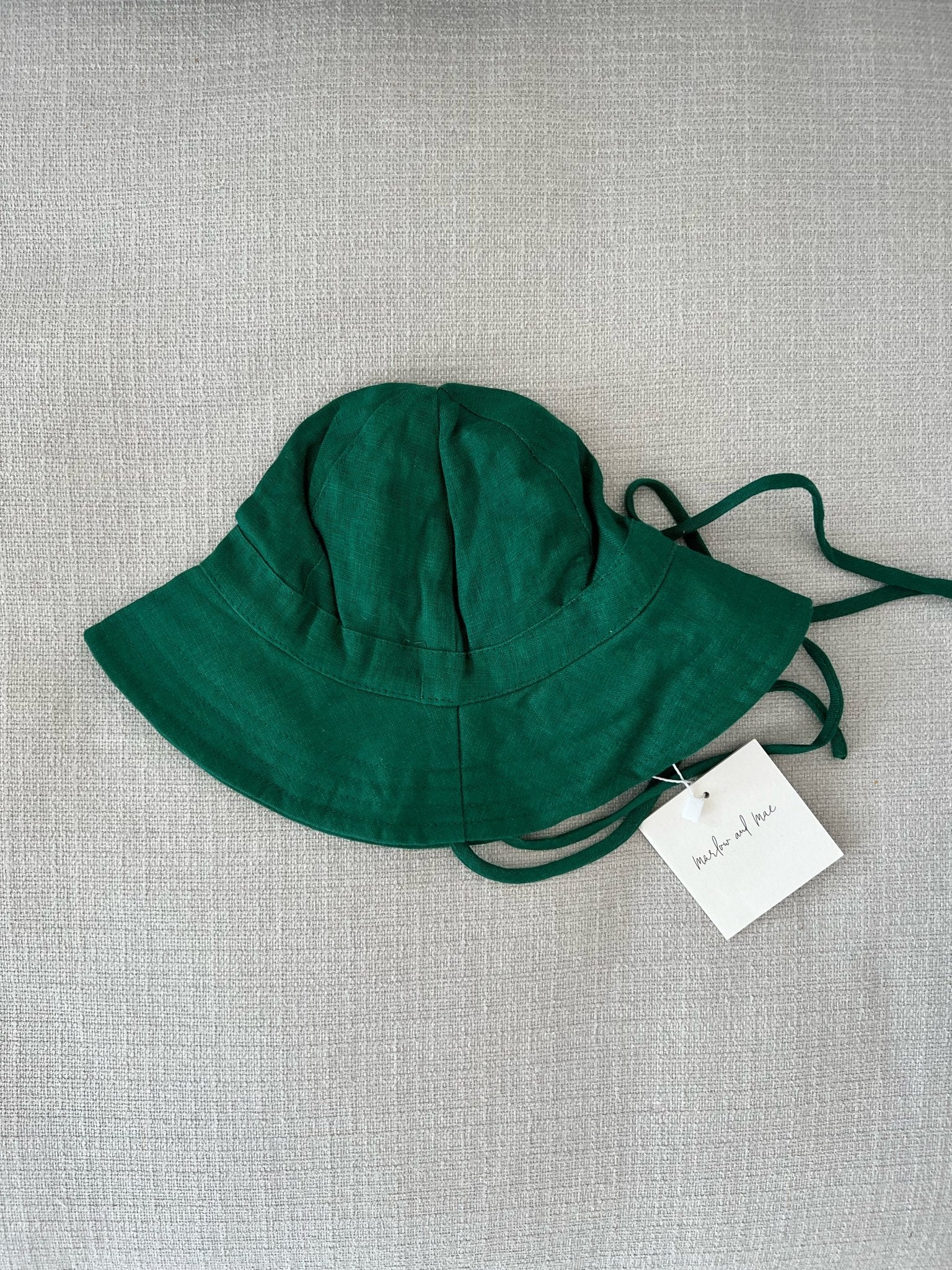Baby Hat - Green - 100% Stonewashed Linen