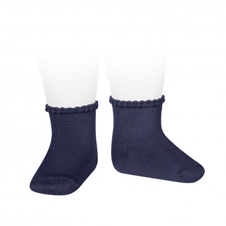 CONDOR SHORT SOCK WITH PATTERNED CUFF NAVY 480
