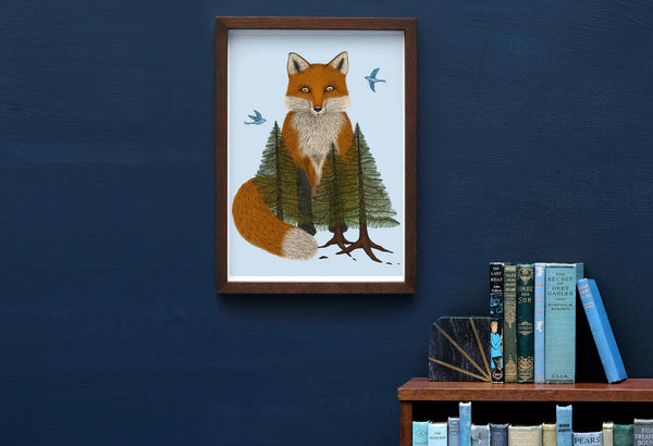 Fox in the Woods A4 Art Print