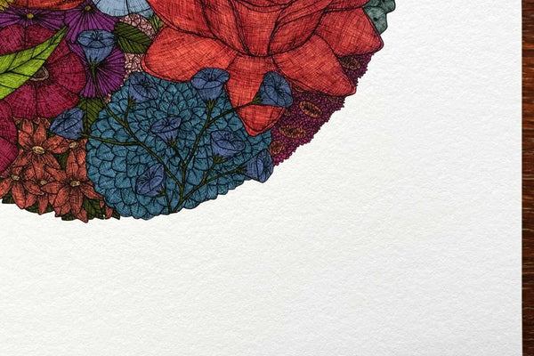 Ocean of Flowers A4 Art Print
